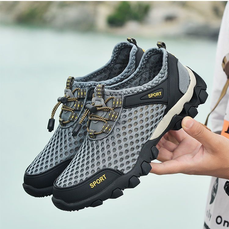 LifeCare New Arrivals Fashion Sneakers Men's Running Shoes Comfortable Outdoor Casual Hiking Shoes Grey
