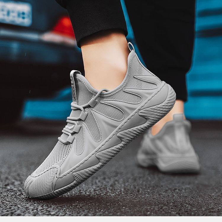 New Arrival Breathable Sports shoes Comfortable Men's Hiking Shoes Soft Running Shoes Outdoor Casual Shoes Grey