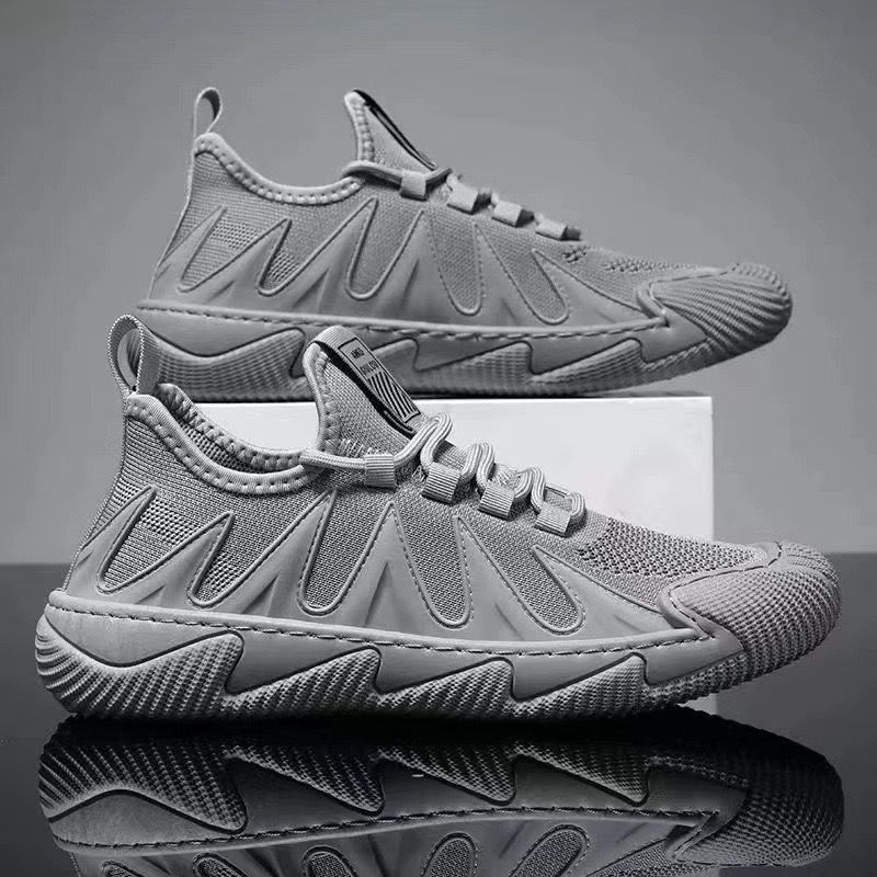 New Arrival Breathable Sports shoes Comfortable Men's Hiking Shoes Soft Running Shoes Outdoor Casual Shoes Grey