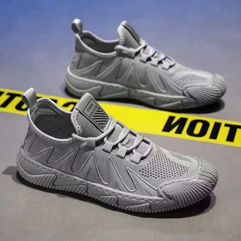 New Arrival Breathable Sports shoes Comfortable Men's Hiking Shoes Soft Running Shoes Outdoor Casual Shoes Grey