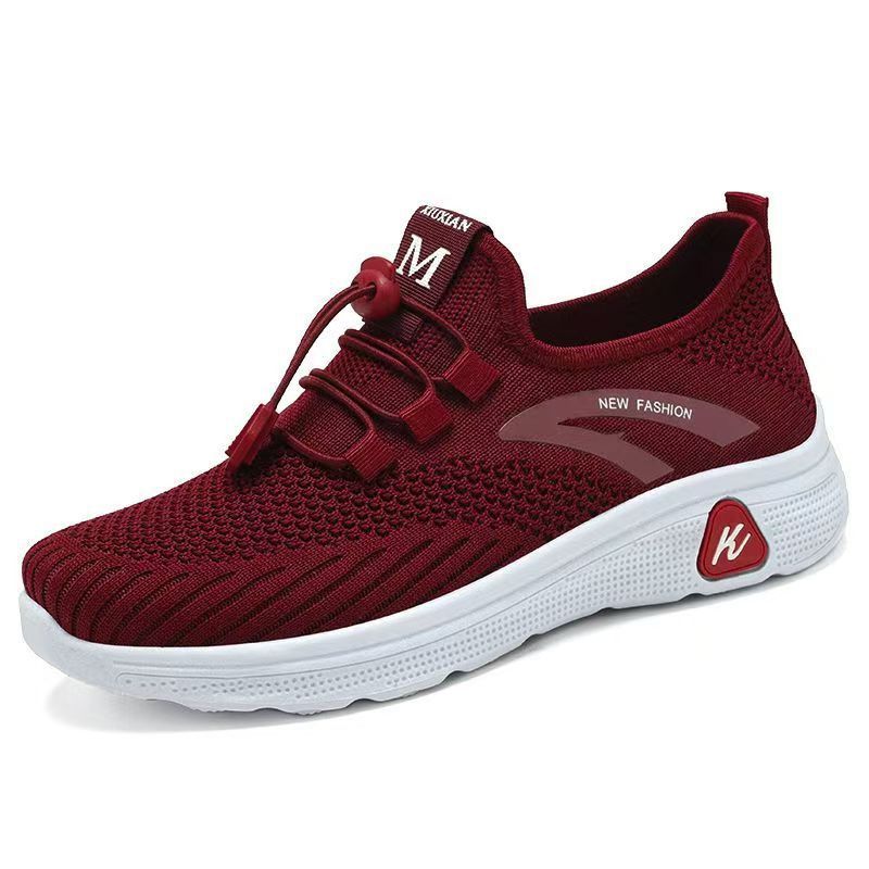 New Arrivals Women's Casual Sports Shoes Girl's Shoes Fashion Breathable Soft Soled Shoes Ladies' Athletic Running Shoes Red