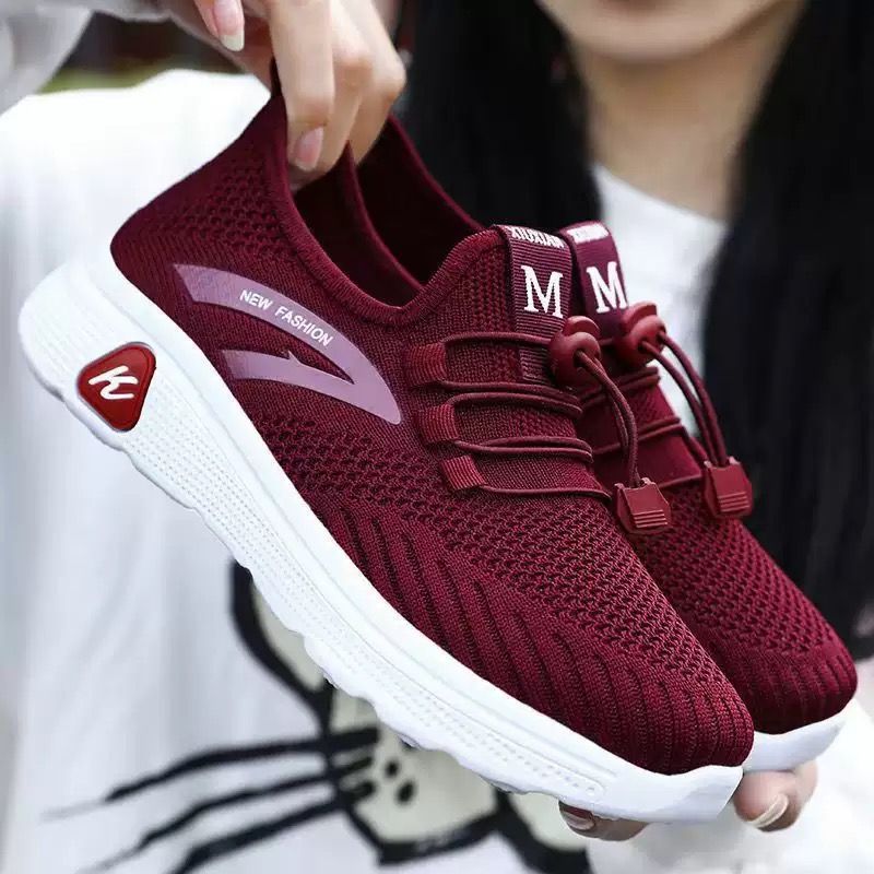 New Arrivals Women's Casual Sports Shoes Girl's Shoes Fashion Breathable Soft Soled Shoes Ladies' Athletic Running Shoes Red