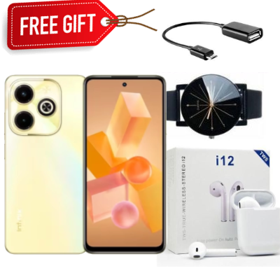 Infinix Hot 40i, 6.78" , 256GB ROM + 8GB (Up to 16gb) RAM (Dual SIM), 50MP, 5000mAh -( Horizon Gold)+Free Gifts