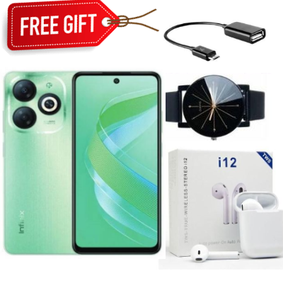 Infinix Smart 8, 6.6" HD Display, 3GB RAM Expandable Up to 6GB + 64GB ROM, Android 13 (Dual sim) 5000mAh -( GREEN)+Free Gifts
