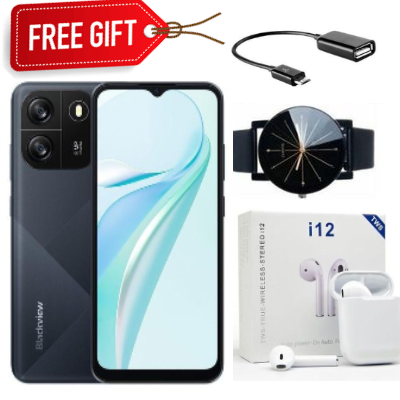 Blackview Wave 6C Smartphone,&nbsp;6.5", 32GB + 2GB RAM (Dual SIM),&nbsp;5100mAh, Black+Free Gifts