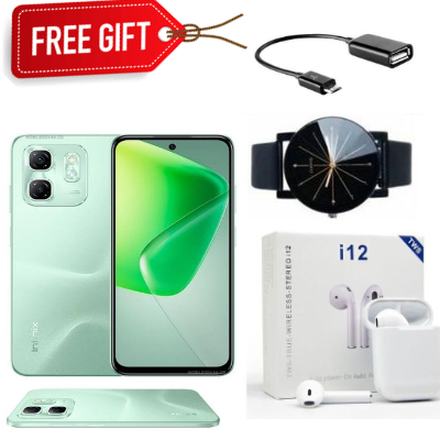 OFFER!OFFER!!INFINIX HOT 50i 6GB RAM + 128GB ROM Storage6.7",4G Dual Sim 18W Fast charge+5000mAh Battery +FREE GIFTS(WEBWATCH+OTG+EARPODS)