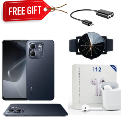 OFFER!OFFER!!INFINIX HOT 50i 6GB RAM + 128GB ROM Storage6.7",4G Dual Sim 18W Fast charge+5000mAh Battery +FREE GIFTS(WEBWATCH+OTG+EARPODS)