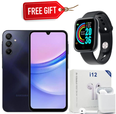 [SPECIAL OFFERS] Samsung Galaxy A15 256GB+8GB 50MP Triple Camera Mediatek Helio G99 6.5" 90Hz Display Android 14 25W 5000mAh Type-C Charge Smart Phones+FREE SMARTWATCH+EARPODS