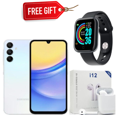[SPECIAL OFFERS] Samsung Galaxy A15 256GB+8GB 50MP Triple Camera Mediatek Helio G99 6.5" 90Hz Display Android 14 25W 5000mAh Type-C Charge Smart Phones+FREE SMARTWATCH+EARPODS