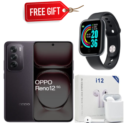[BRAND NEW]Oppo Reno 12 5G, 6.67'' , 120Hz, 12GB RAM + 512GB , 50MP, 80W SUPERVOOC Flash Charge, 5000mAh - Android 14,Dual SIM, 3G, 4G, 5G-(Matte Brown/Astro Silver)+FREE SMARTWATCH+ EARPODS