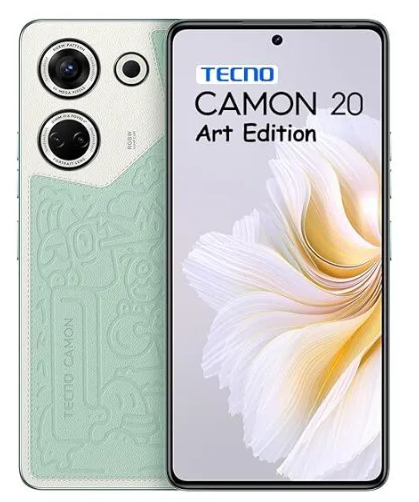 [BRAND NEW]Tecno CAMON 20, 6.67", 256GB + 8GB RAM, 64MP, (Dual SIM), 5000mAh,Helio G99 Octa-Core, OS: AndroidFront Camera: 32MP 
Rear Camera: 64MP + 2MP-Smart Phone - Art Edition