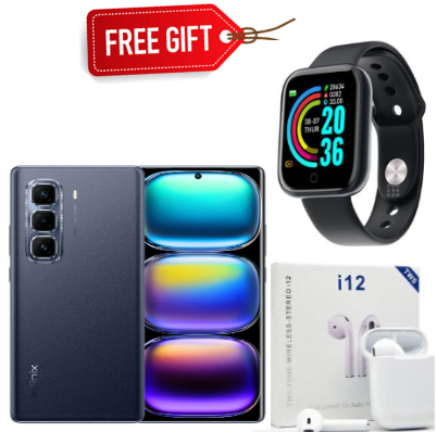 [SPECIAL OFFER]Infinix Hot 50 PRO PLUS Curved AMOLED ,256GB Storage+8GB RAM Upto 16GB RAM,6.78", Dual SIM, 48MP Camera 5000mAh- Smartphones+Free Earpods+Smartwatch