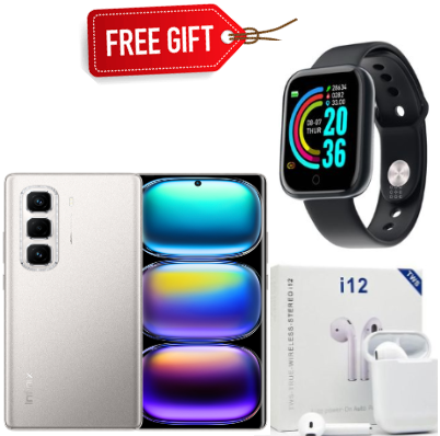 [SPECIAL OFFER]Infinix Hot 50 PRO PLUS Curved AMOLED ,256GB Storage+8GB RAM Upto 16GB RAM,6.78", Dual SIM, 48MP Camera 5000mAh- Smartphones+Free Earpods+Smartwatch