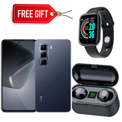 [NEW ARRIVALS]Infinix Hot 50 PRO PLUS Curved AMOLED ,256GB Storage+8GB RAM Upto 16GB RAM,6.78", Dual SIM, 48MP Camera 5000mAh- Smartphones+ Smartwatch&Earpods