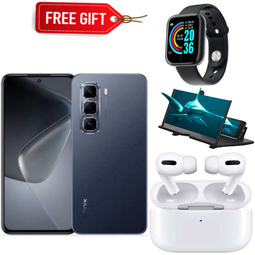[NEW ARRIVALS]Infinix Hot 50 PRO PLUS Curved AMOLED ,256GB Storage+8GB RAM Upto 16GB RAM,6.78", Dual SIM, 48MP Camera 5000mAh- Smartphones+ Smartwatch+magnifier+Earpods