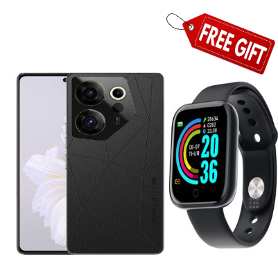 FLASH SALE DEALS!! BRANDNEW Tecno CAMON 20 Pro 5G - 6.67" (256GB/8GB) DualSIM, 5000mAh-64MP Back, 32MP Selfie Camera-120Hz Refresh Rate-Black/Blue+Smartwatch