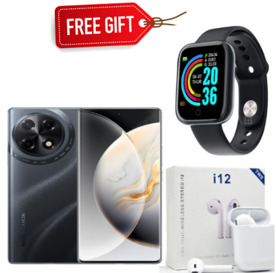 [BLACK FRIDAY DEALS]Tecno Camon 30s, 6.78" Display, 128GB ROM + Up to 12GB (6GB + 6GB) RAM 4G (Dual SIM) 50MP OIS Main Camera, 5000mAh - Celestial Black+ Smartwatch+Earpods