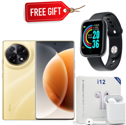 [BLACK FRIDAY DEALS]Tecno Camon 30s, 6.78" Display, 128GB ROM + Up to 12GB (6GB + 6GB) RAM 4G (Dual SIM) 50MP OIS Main Camera, 5000mAh - Celestial Black+ Smartwatch+Earpods