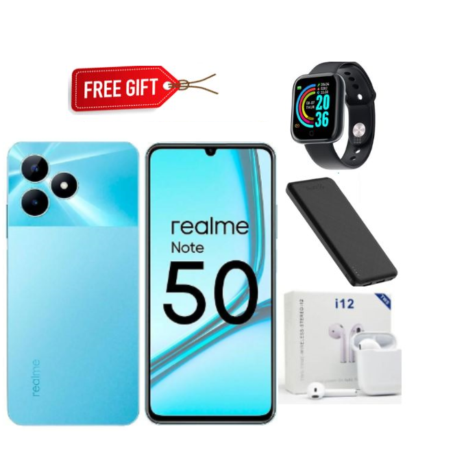 Realme Note 50 6.74" 256GB ROM+ Expandable Up to 8GB RAM, 5000mAH (Dual sim) - Sky Blue+FREEBIES