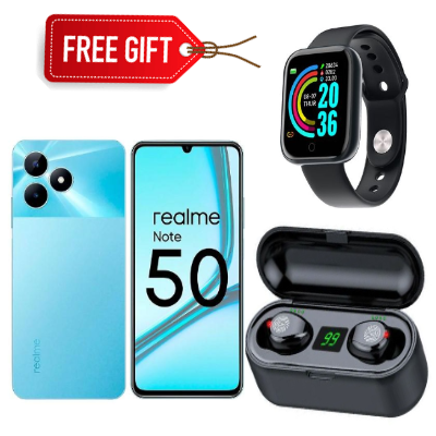 [BLACK NOVEMBER OFFERS!!]Realme Note 50 6.74" 256GB ROM+ Expandable Up to 8GB RAM, 5000mAH (Dual sim) - Sky Blue+FREEBIES