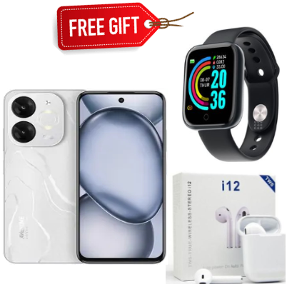[BLACK NOVEMBER OFFER!!!] Itel A80 6.7" 4GB RAM+128GB Storage, Android 14, 5OMP Camera,5000mAh Battery with Type-C Support 10W (Dual Sim)+ SMARTWATCH+ EARPODS