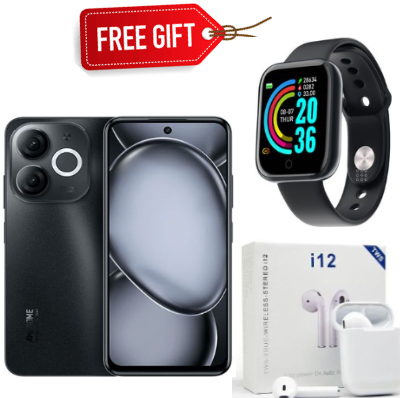 [BLACK NOVEMBER OFFER!!!] Itel A80 6.7" 4GB RAM+128GB Storage, Android 14, 5OMP Camera,5000mAh Battery with Type-C Support 10W (Dual Sim)+ SMARTWATCH+ EARPODS