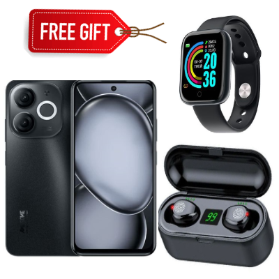 [BLACK NOVEMBER OFFER!!!] Itel A80 6.7" 4GB RAM+128GB Storage, Android 14, 5OMP Camera,5000mAh Battery with Type-C Support 10W (Dual Sim)+Free Earbuds+Smartwatch