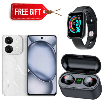 [BLACK NOVEMBER OFFER!!!] Itel A80 6.7" 4GB RAM+128GB Storage, Android 14, 5OMP Camera,5000mAh Battery with Type-C Support 10W (Dual Sim)+Free Earbuds+Smartwatch