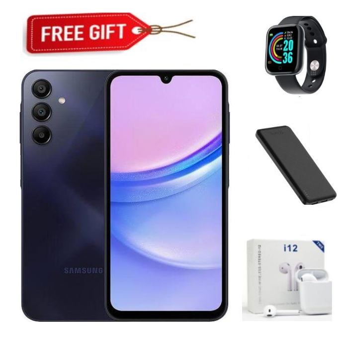 BLACK NOVEMBER OFFERS!!!Samsung Galaxy A15 Smart Phone [256GB ROM + 8GB RAM 50MP Triple Camera Mediatek Helio G99 6.5" 90Hz Display Android 14 25W 5000mAh Type-C Charge Smart Phones+ FREE GIFTS