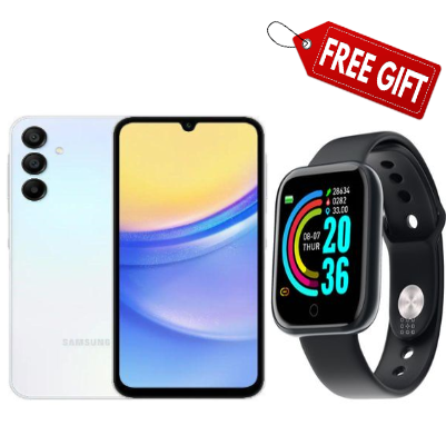 BLACK NOVEMBER OFFERS!!!Samsung Galaxy A15 Smart Phone [256GB ROM + 8GB RAM 50MP Triple Camera Mediatek Helio G99 6.5" 90Hz Display Android 14 25W 5000mAh Type-C Charge Smart Phones+FREE Smartwatch