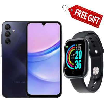 BLACK NOVEMBER OFFERS!!!Samsung Galaxy A15 Smart Phone [256GB ROM + 8GB RAM 50MP Triple Camera Mediatek Helio G99 6.5" 90Hz Display Android 14 25W 5000mAh Type-C Charge Smart Phones+FREE Smartwatch