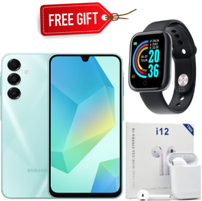 HOLIDAY OFFERS!! BRAND NEW Galaxy A16, 6GB+128GB ROM 6.7" HD, Android 14, 4G, Bluetooth, 50MP-Camera, Battery-5000mah,(Dual Sim)-Smartphone+FREE SMARTWATCH+EARPODS Glacier Blue,128GB