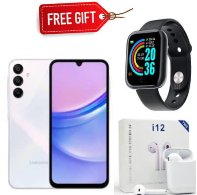 HOLIDAY OFFERS!!! Brand New Samsung Galaxy A15 128GB ROM +4GB RAM 50MP Triple Camera 6.5" 90Hz Display  5000mAh 25W Type-C Charge-Smart Phones+Free Smartwatch+Earpods