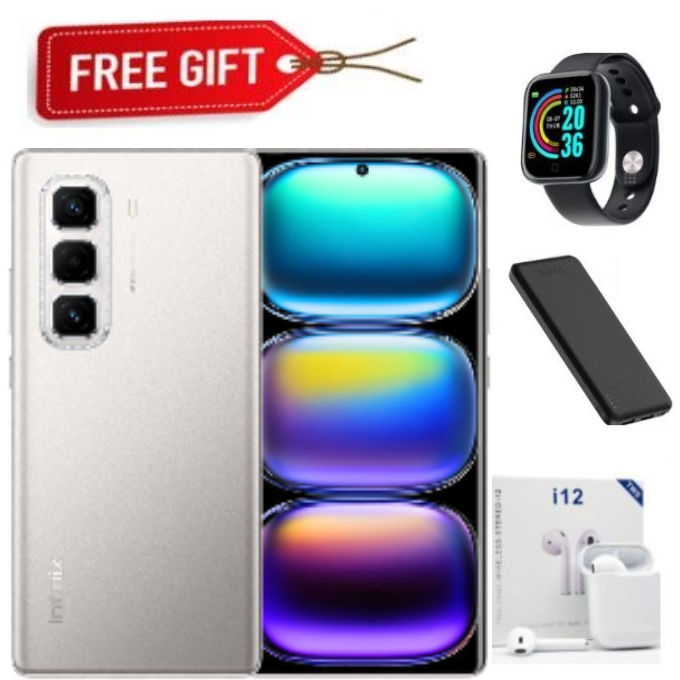 NEW ARRIVAL!!! Infinix Hot 50 PRO PLUS Curved AMOLED ,128GB ROM+8GB RAM -6.78", Dual SIM, 48MP Camera 5000mAh- Smartphones+FREEBIES