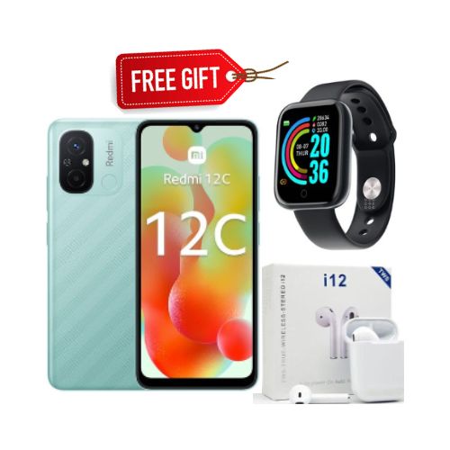 CLEARANCE SALES!!!!Xiaomi Redmi 12C 128GB ROM + 4GB RAM  6.71" 5000mAh Battery Dual Sim  50MP camera Android smart phones+Free Gifts