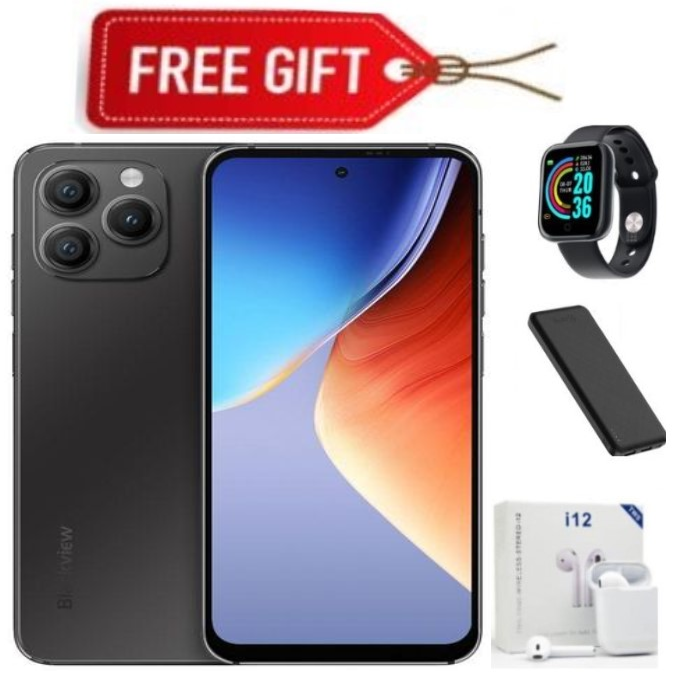 DISCOUTED OFFERS!!! Blackview A96 12GB+256GB 6.5 Inches 48MP+8MP+16MP Camera Android 13 Fingerprint Identification Smartphone Helio G99 4380 mAh Mobile Phone 6.5'' 120Hz-Smartphones+FREE GIFTS