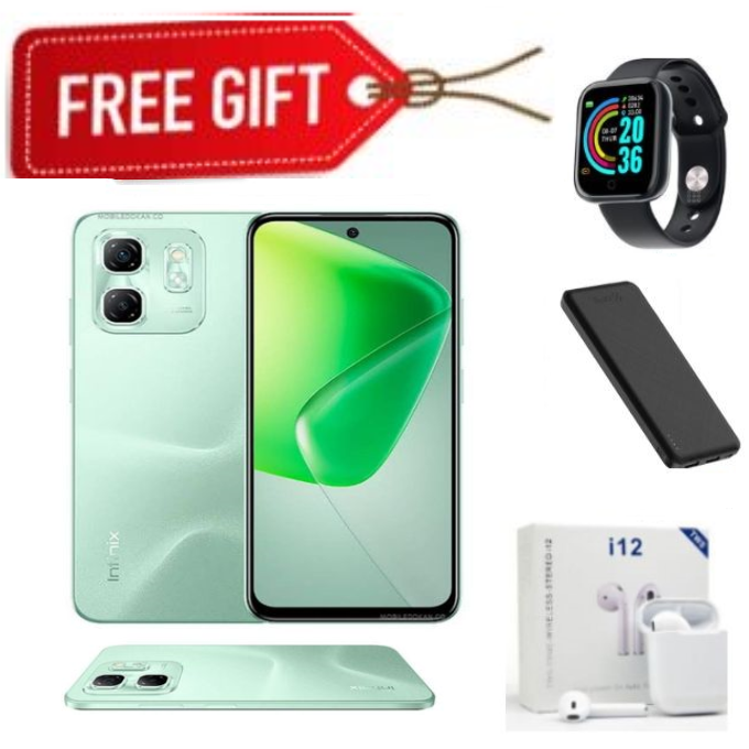 ONE-TIME DEALS!!!  INFINIX HOT 50i 6GB RAM+128GB ROM Storage 6.7" IPS LCD display,120Hz refresh rate,4G Dual Sim 5000mAh Battery 48MP main camera Android 14 Smart Phones Mobile+FREEBIES