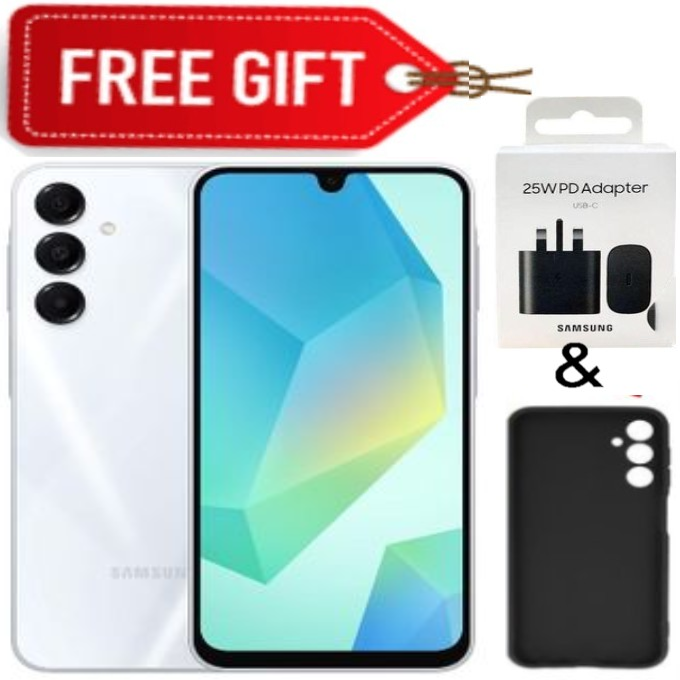 FLASH SALE DEALS!! BRAND NEW Samsung Galaxy A16, 6GB+128GB ROM 6.7" HD, Android 14, 4G, Bluetooth, 50MP-Camera, Battery-5000mah,(Dual Sim)-Smartphone+ADAPTER+CASE
