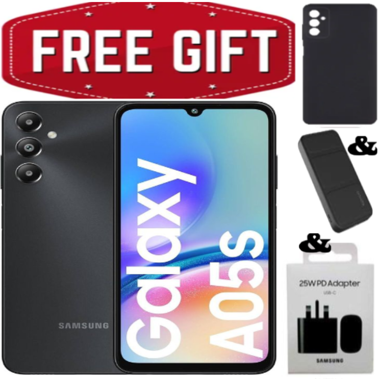 FLASH SALE DEALS!!! Samsung Galaxy A05S 128GB+4GB 50MP Triple Camera Snapdragon 680 6.7" 90Hz Display Android 13 5000mAh 25W Type-C Charge Smart Phones +Smartwatch+Earbuds