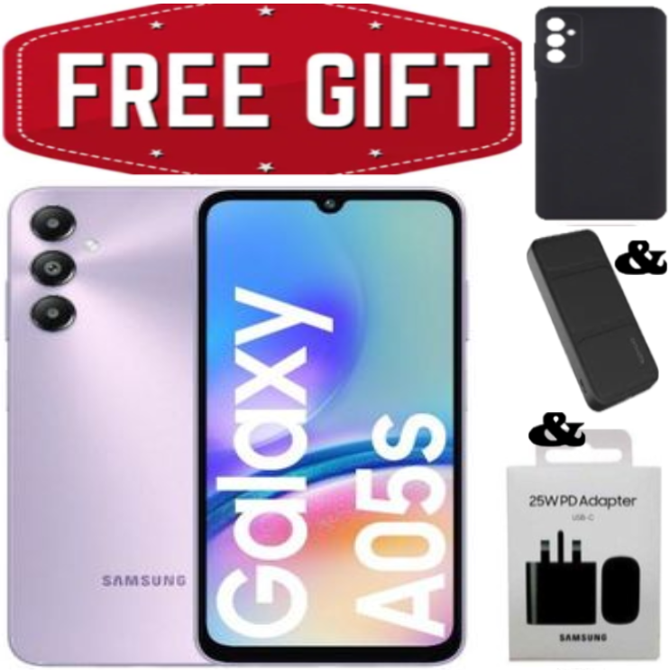 FLASH SALE DEALS!!! Samsung Galaxy A05S 128GB+4GB 50MP Triple Camera Snapdragon 680 6.7" 90Hz Display Android 13 5000mAh 25W Type-C Charge Smart Phones +Smartwatch+Earbuds