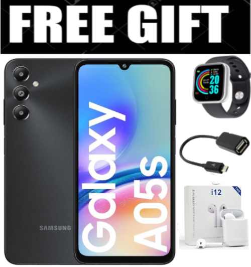 TECH WEEK SALES!!Samsung Galaxy A05S 128GB+4GB 50MP Triple Camera Snapdragon 680 6.7" 90Hz Display Android 13 5000mAh 25W Type-C Charge Smart Phones phone+FREE EARPODS+LED