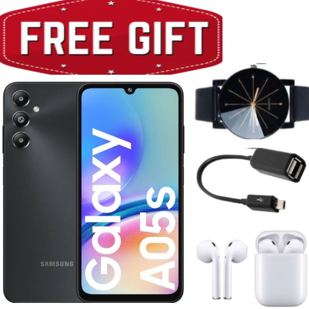 Galaxy A05S, 6.7", 90HZ, 4GB RAM + 64GB ROM, 50MP, 5000mAh (Black)+Free Gifts