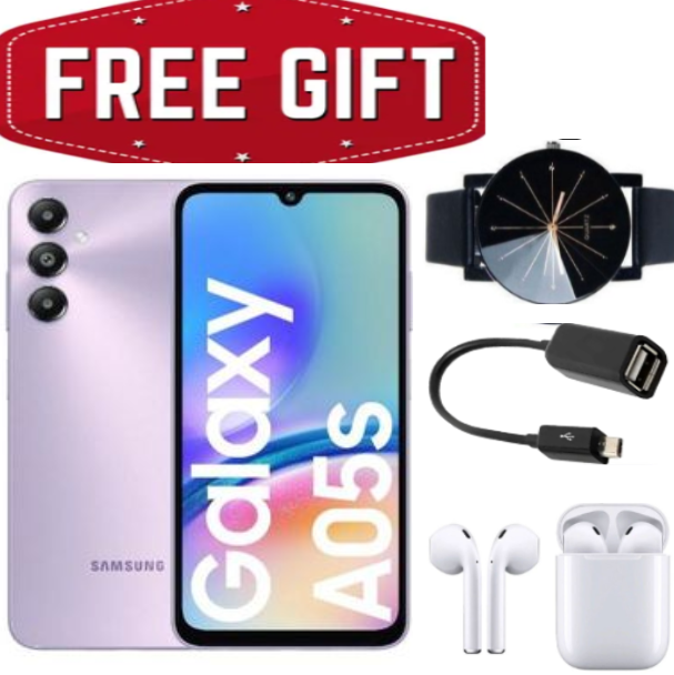 Galaxy A05S, 6.7", 90HZ, 4GB RAM + 64GB ROM, 50MP, 5000mAh (Black)+Free Gifts