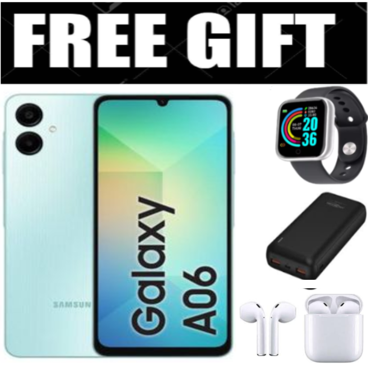 FLASH SALE OFFERS !!!!Samsung Galaxy A06, 6.7'' Display, 4GB RAM + 128GB ROM (Dual Sim) 50MP Camera, 5000mAh - Smartphones+Free Gifts