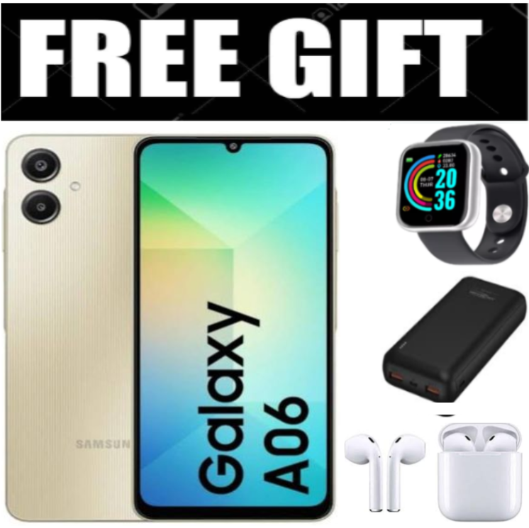 FLASH SALE OFFERS !!!!Samsung Galaxy A06, 6.7'' Display, 4GB RAM + 128GB ROM (Dual Sim) 50MP Camera, 5000mAh - Smartphones+Free Gifts