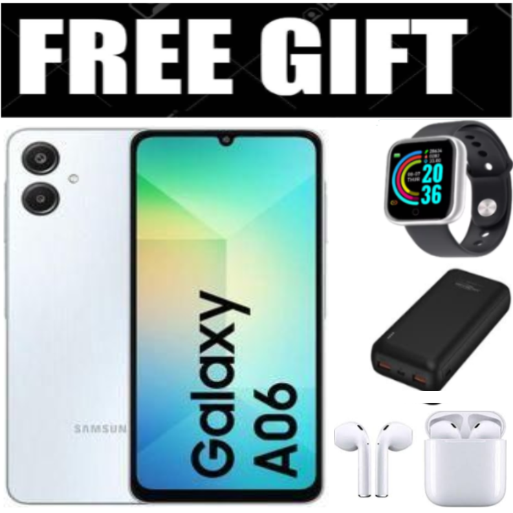 FLASH SALE OFFERS !!!!Samsung Galaxy A06, 6.7'' Display, 4GB RAM + 128GB ROM (Dual Sim) 50MP Camera, 5000mAh - Smartphones+Free Gifts