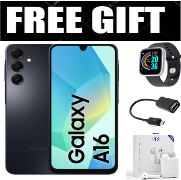 LIMITED TIME DEALS!! !! BRAND NEW Samsung Galaxy A16, 4GB+128GB ROM 6.7" HD, Android 14, 4G, Bluetooth, 50MP-Camera, Battery-5000mah,(Dual Sim)-Smartphone+FREE GIFTS