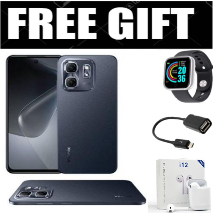 DISCOUNTED OFFERS!!! Infinix Hot 50i 4G, Screen 6.78-inch 120Hz,12 GB(6+6)RAM+128GB ROM' Battery: 5000mAh, [Dual], Ultra Sleek 48 MP+FREE SMARTWATCH+EARPODS