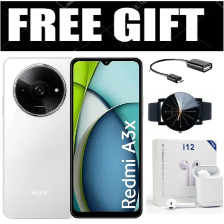 DISCOUNTED OFFER!!! XIAOMI Redmi A3X 6.71" 64GB+3GB RAM 4G Network 5000mAh Battery 8MP AI Camera 10W Fast Charging Fingerprint Sensor Android 14 Smart Phones+FREE GIFTS