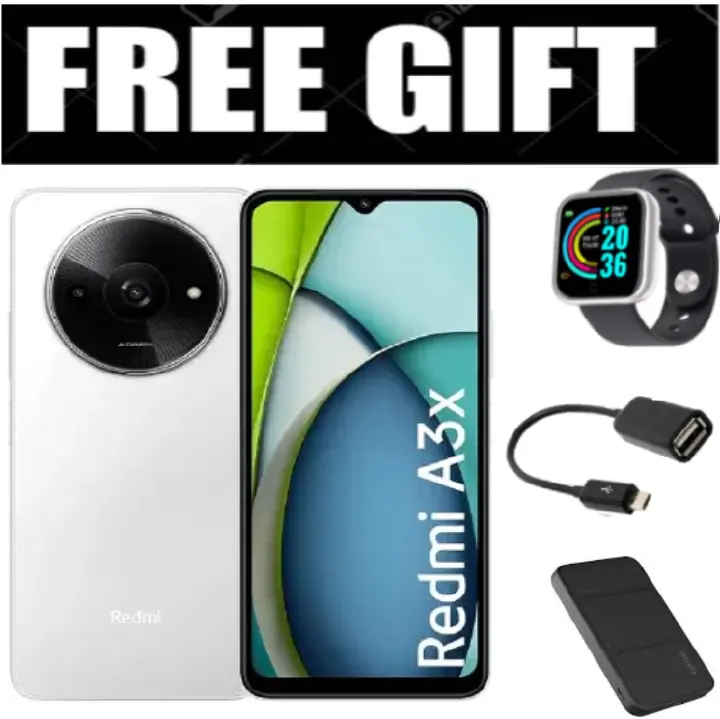 DISCOUNTED OFFER!! XIAOMI Redmi A3X 6.71" 64GB+3GB RAM 4G Network 5000mAh Battery 8MP AI Camera 10W Fast Charging Fingerprint Sensor Android 14 Smart Phones+FREE GIFTS